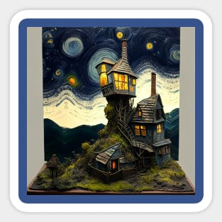 Starry Night Over The Burrow Sticker